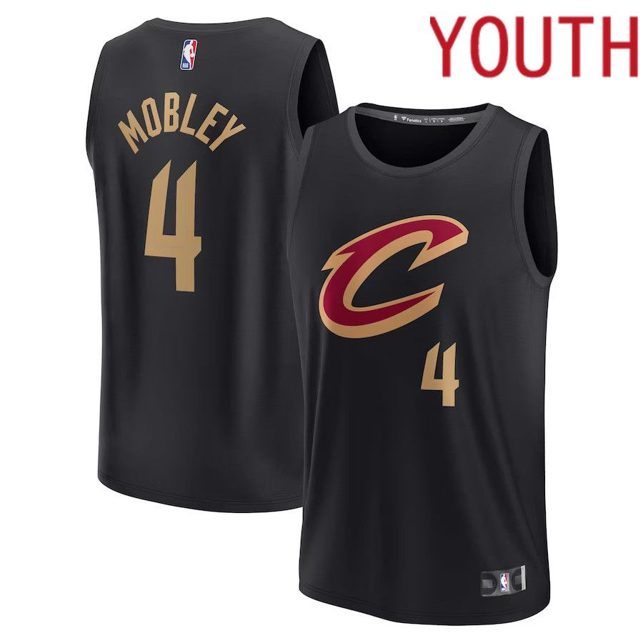 Youth Cleveland Cavaliers #4 Evan Mobley Fanatics Branded Black Fast Break Player NBA Jersey